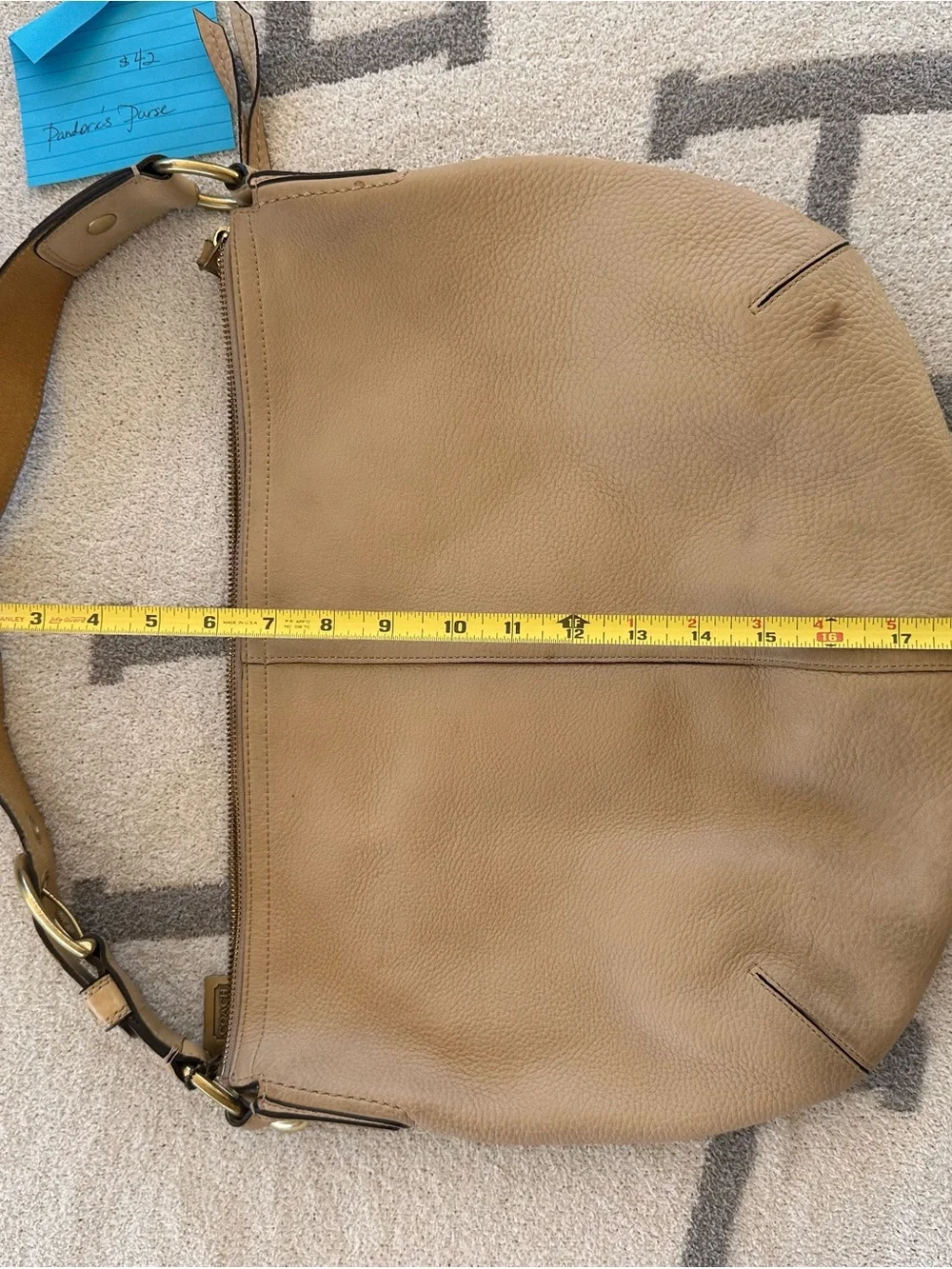 Coach Tan Leather Hobo Bag